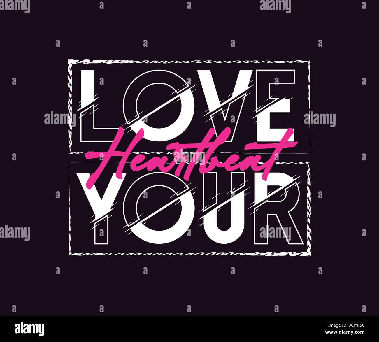 Love Your Heartbeat T-shirt Design Illustration de Vecteur