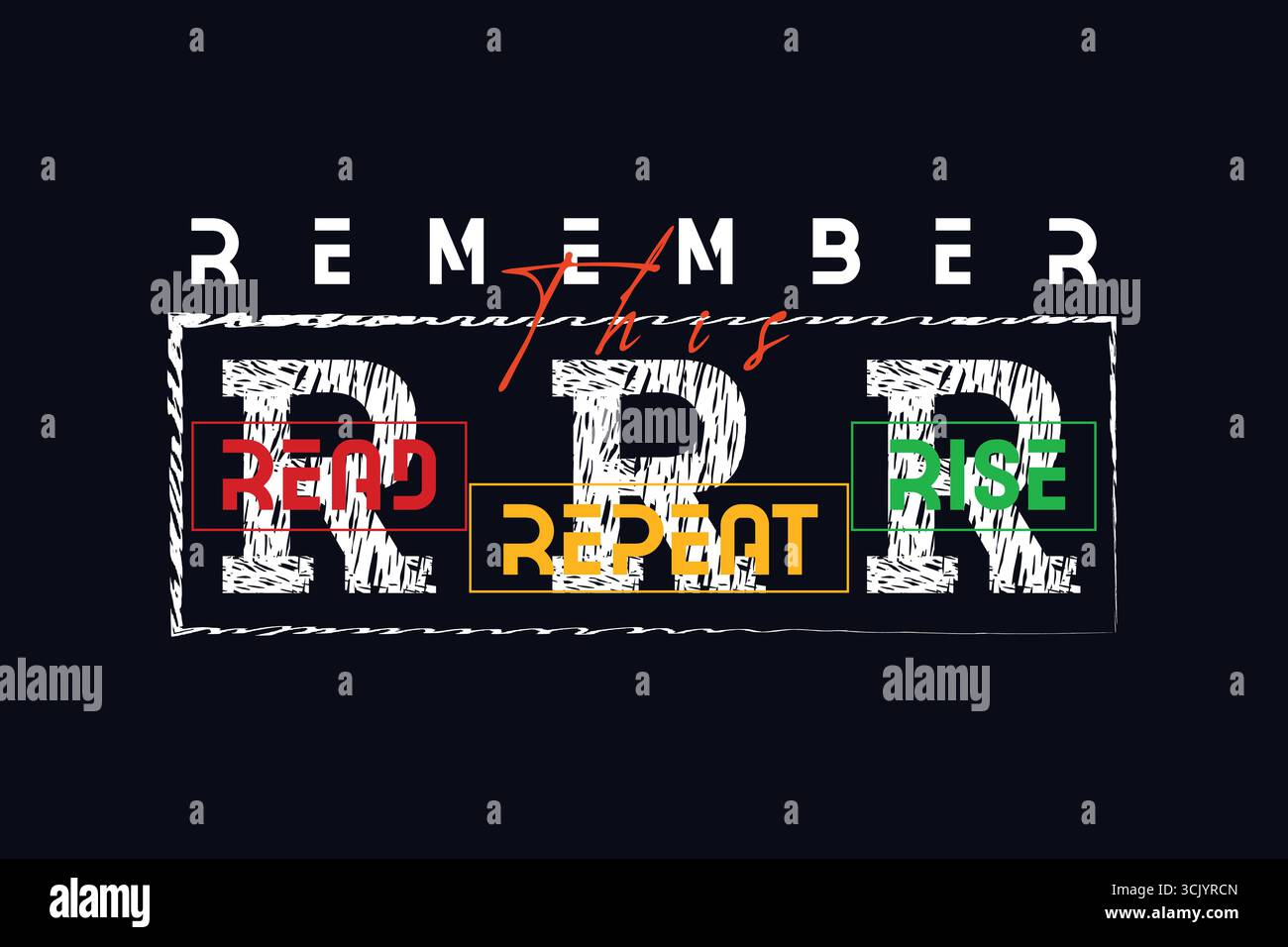 Souvenez-vous de la conception du T-shirt RRR Illustration de Vecteur