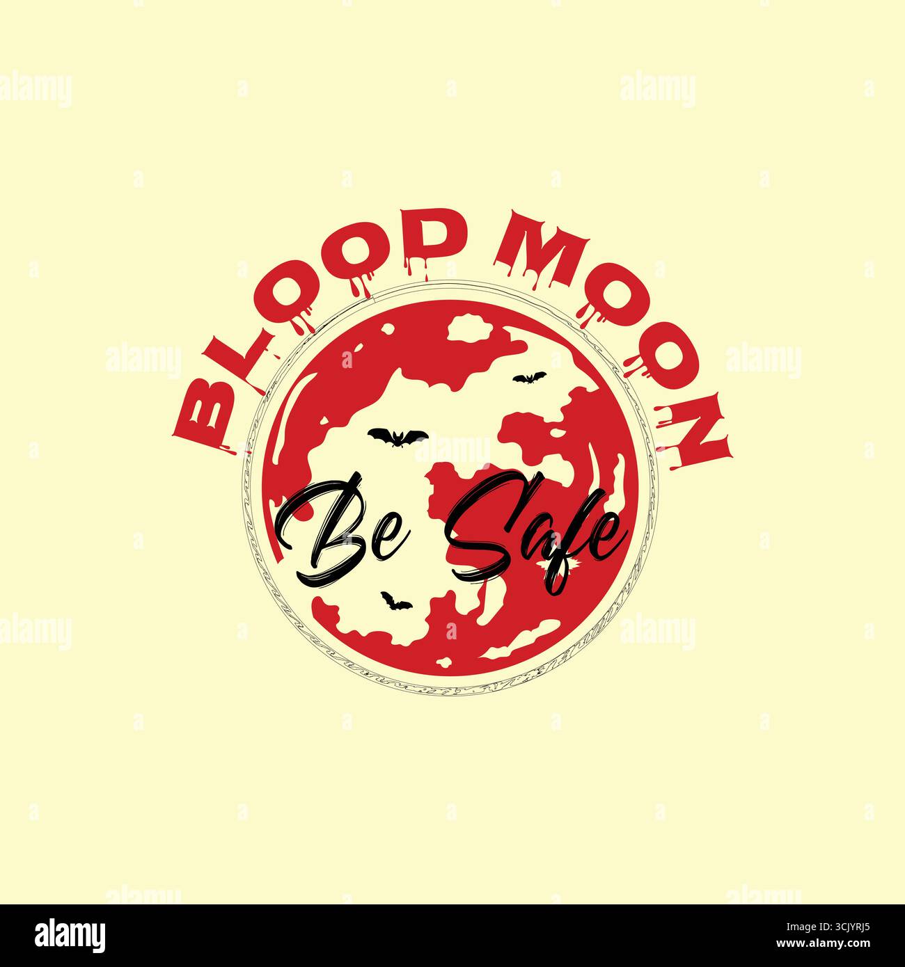 Motif Blood Moon T-shirt Illustration de Vecteur