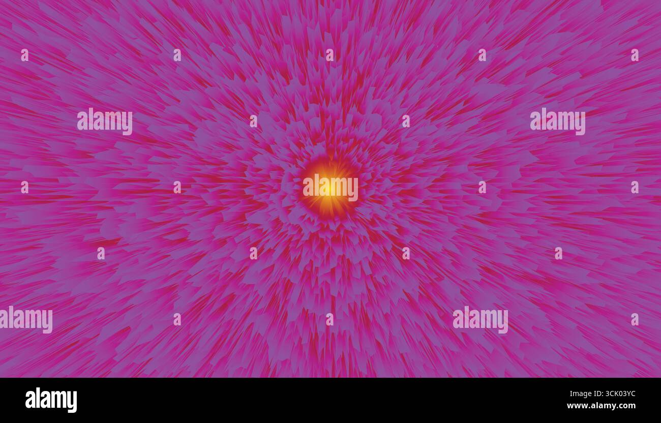 Fond d'explosion abstrait avec éclat rose et jaune vibrant. Illustration de Vecteur