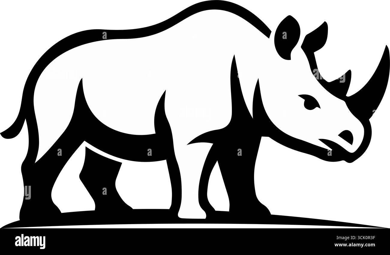 Silhouette d'animal d'icône de rhinocéros africain Illustration de Vecteur Silhouette d'animal d'icône de rhinocéros africain Illustration de Vecteur