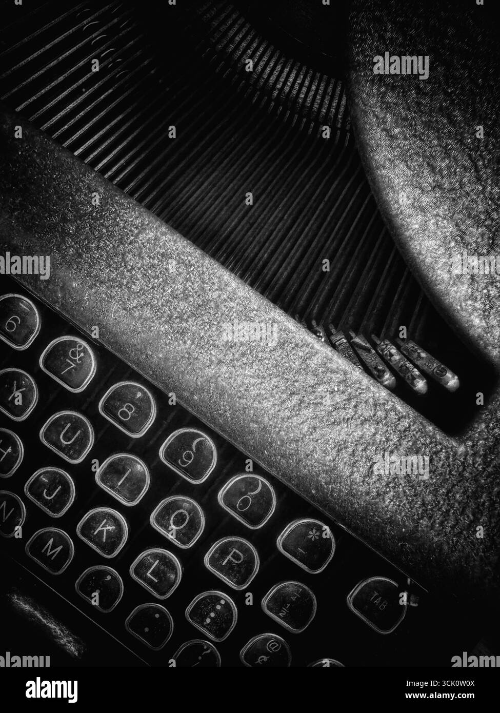 Vintage Royal machine à écrire en noir et blanc Banque D'Images