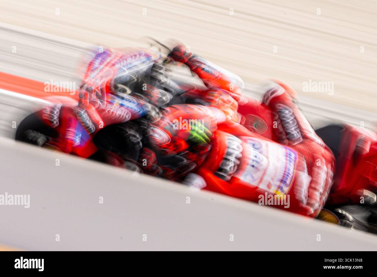 Barcelone, Espagne. Circuit de Barcelona Catalunya. 07 septembre 2025 jour de la course. Moto GP Francesco Bagnaia (63) de Ducati Lenovo Team lors du MotoGP Gran Premi Monster Energy de Catalunya.MotoGP 5-6-7 Sep 2025, au circuit de Barcelona-Catalunya à Barcelone, Espagne. Banque D'Images