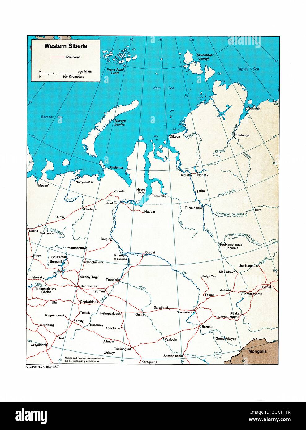 Carte historique de la Sibérie occidentale - carte russe antique du 18ème au 19ème siècle - carte vintage détaillée pour la recherche et la collection Banque D'Images