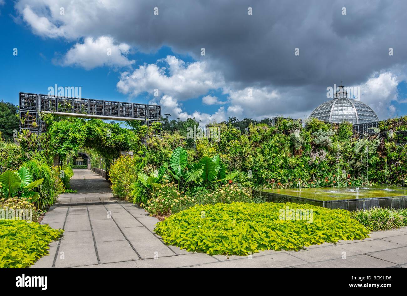 Jardin botanique de la Nouvelle-Orléans, entrée dans le jardin de l'arrivée, situé dans le New Orleans City Park, Louisiane, États-Unis. Banque D'Images