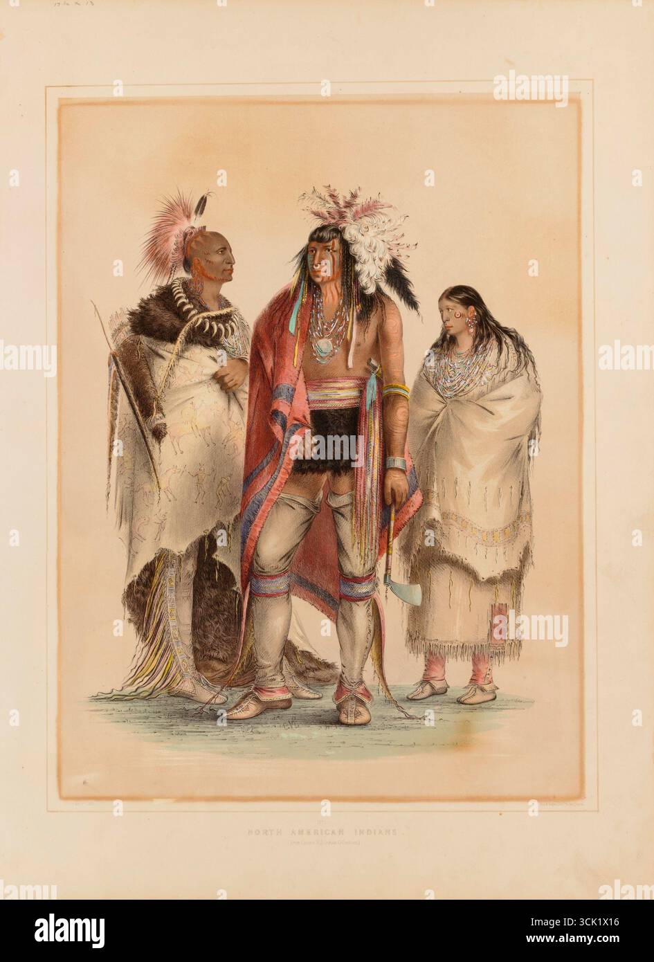 George Catlin, Indiens de l'Amérique du Nord—non. 1, n.d., lithographie. Banque D'Images