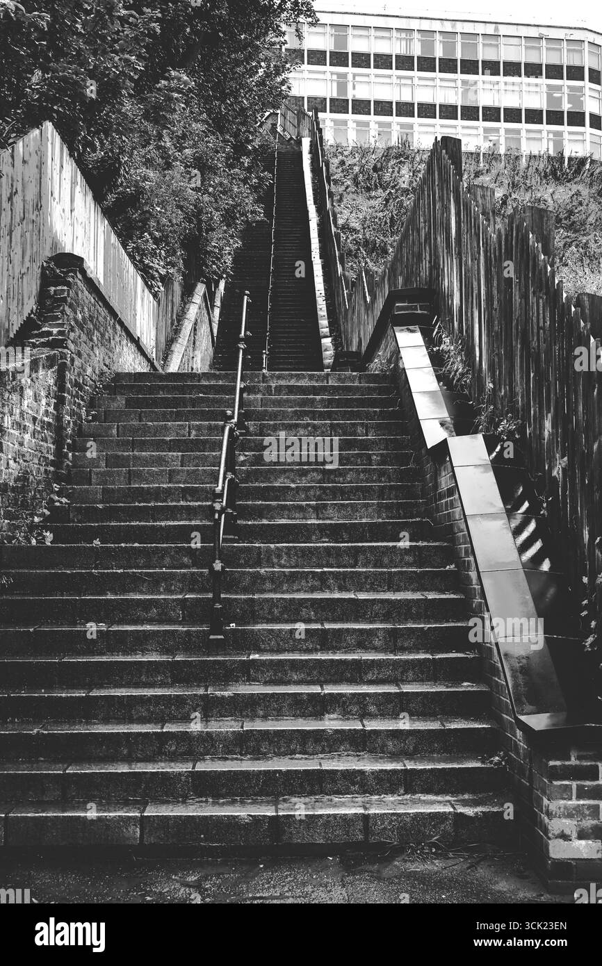 Escalier raide en haut de la colline Banque D'Images