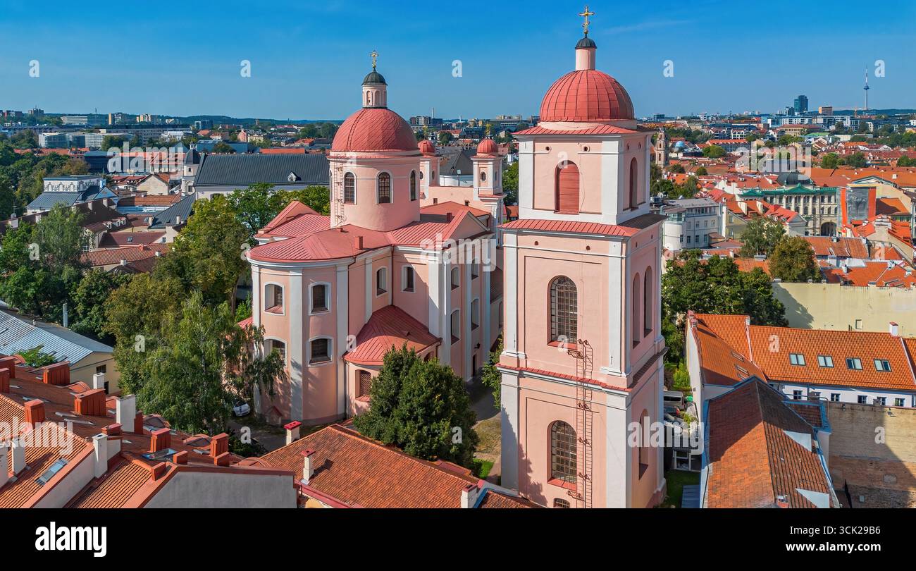 Vue aérienne de l'église orthodoxe du Saint-esprit à Vilnius, la capitale de la Lituanie dans les États baltes Banque D'Images