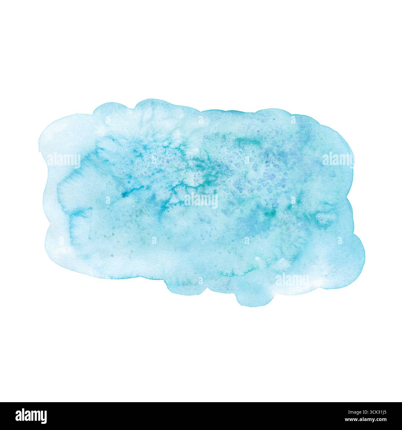 Grande tache d'aquarelle bleue avec des stries. Illustration aquarelle abstraite faite à la main. Dessin pour flans, scrapbooking, journalisation. Rayure, ligne Banque D'Images