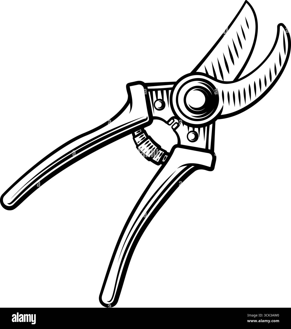 Coupe-haies de jardinage cisailles à main Illustration de Vecteur