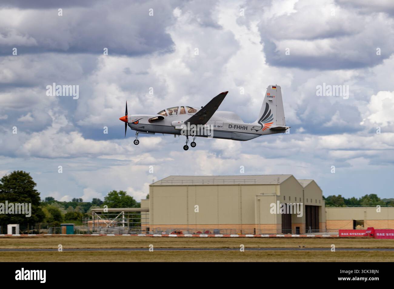 GROB G520 EGRETT long Endurance et High altitude reconnaissance and surveillance Aircraft quitte la RAF Fairford après le tatouage aérien Banque D'Images