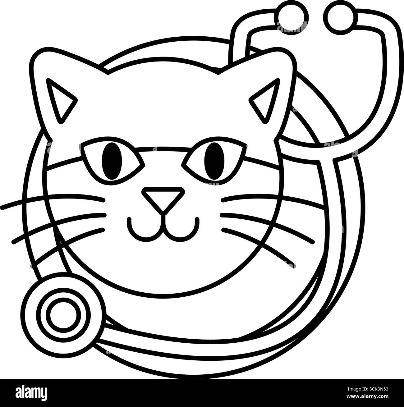 Un chat de dessin animé portant un stéthoscope. Le chat sourit et il est médecin Illustration de Vecteur Un chat de dessin animé portant un stéthoscope. Le chat sourit et il est médecin Illustration de Vecteur