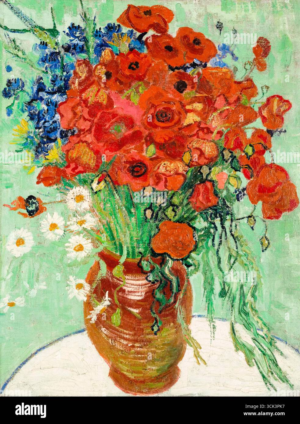 Vincent van Gogh, nature morte : vase aux Marguerites et coquelicots, peinture à l'huile sur toile, 1890 Banque D'Images