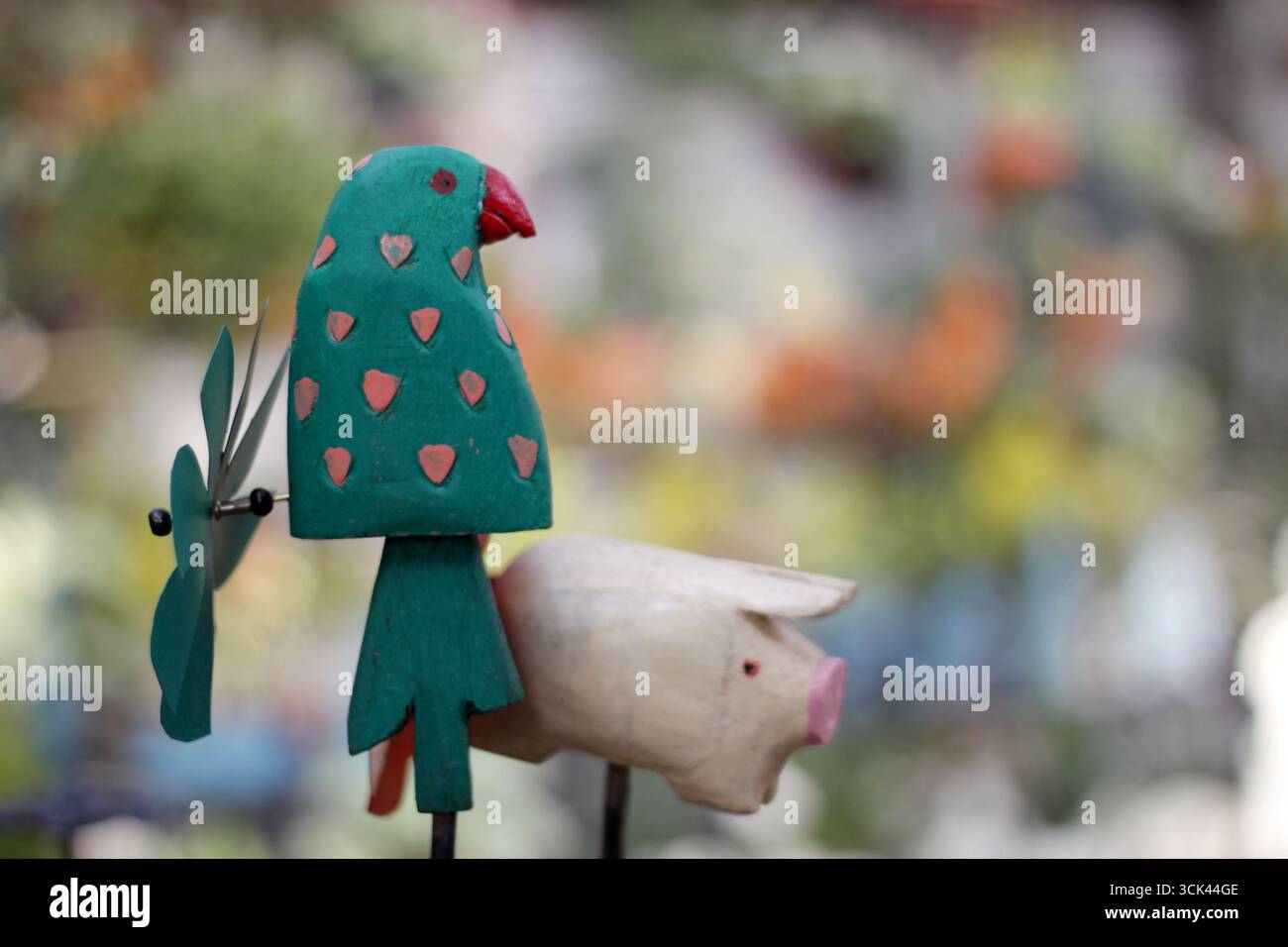 Jouets en bois de jardin exposés lors d'une exposition à Delhi, Inde. Banque D'Images