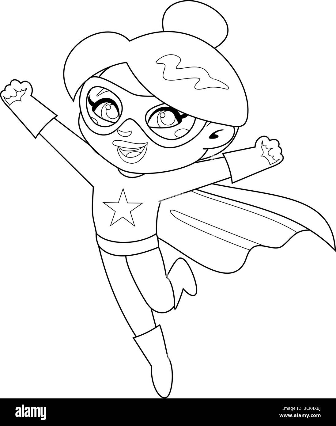 Aperçu Super Hero Mom Cartoon Character Flying. Illustration vectorielle dessinée à la main isolée sur fond transparent Illustration de Vecteur