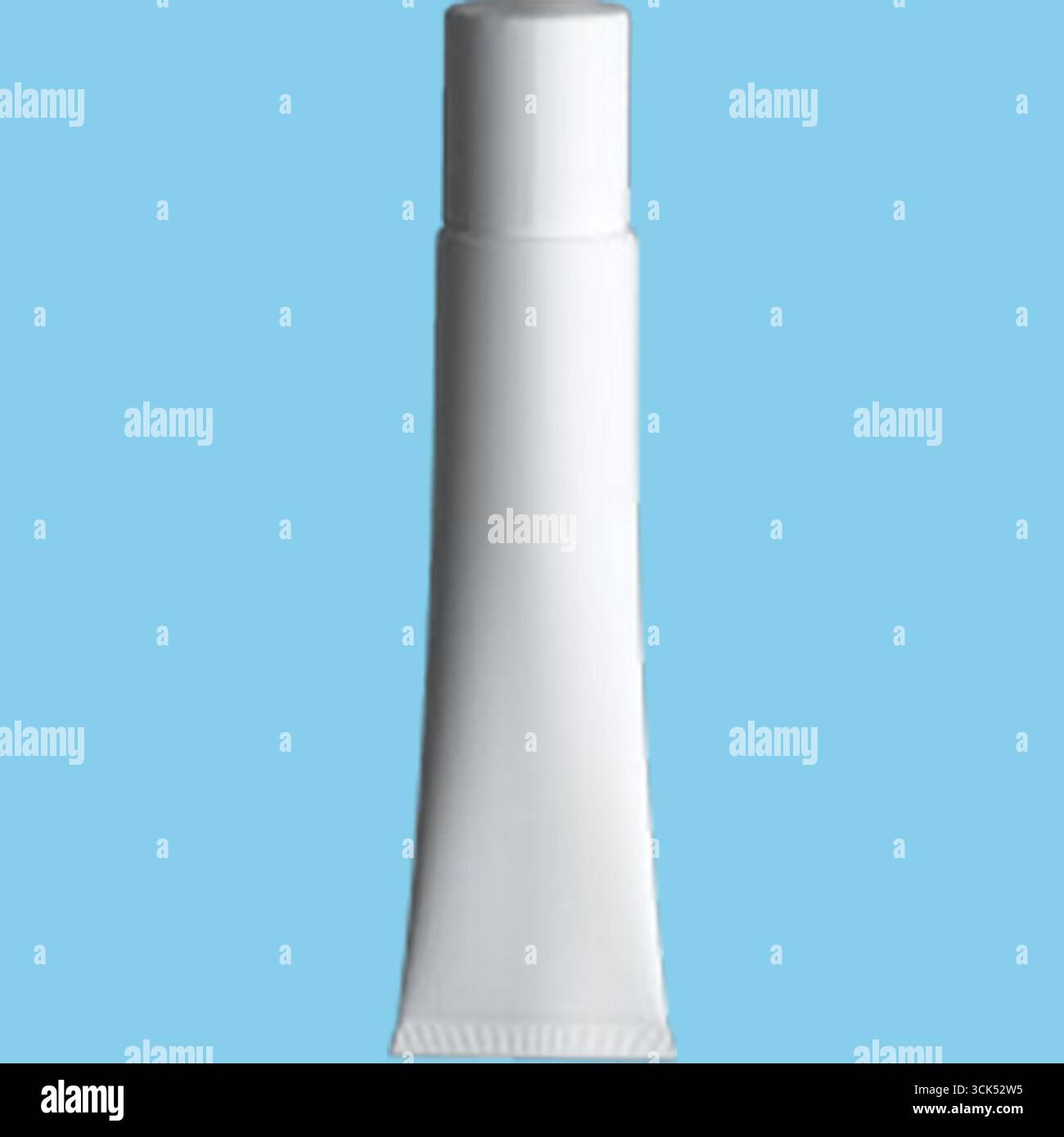 Un tube blanc simple, souvent utilisé pour les crèmes ou les onguents, indiquant un but cosmétique ou médicinal. Banque D'Images
