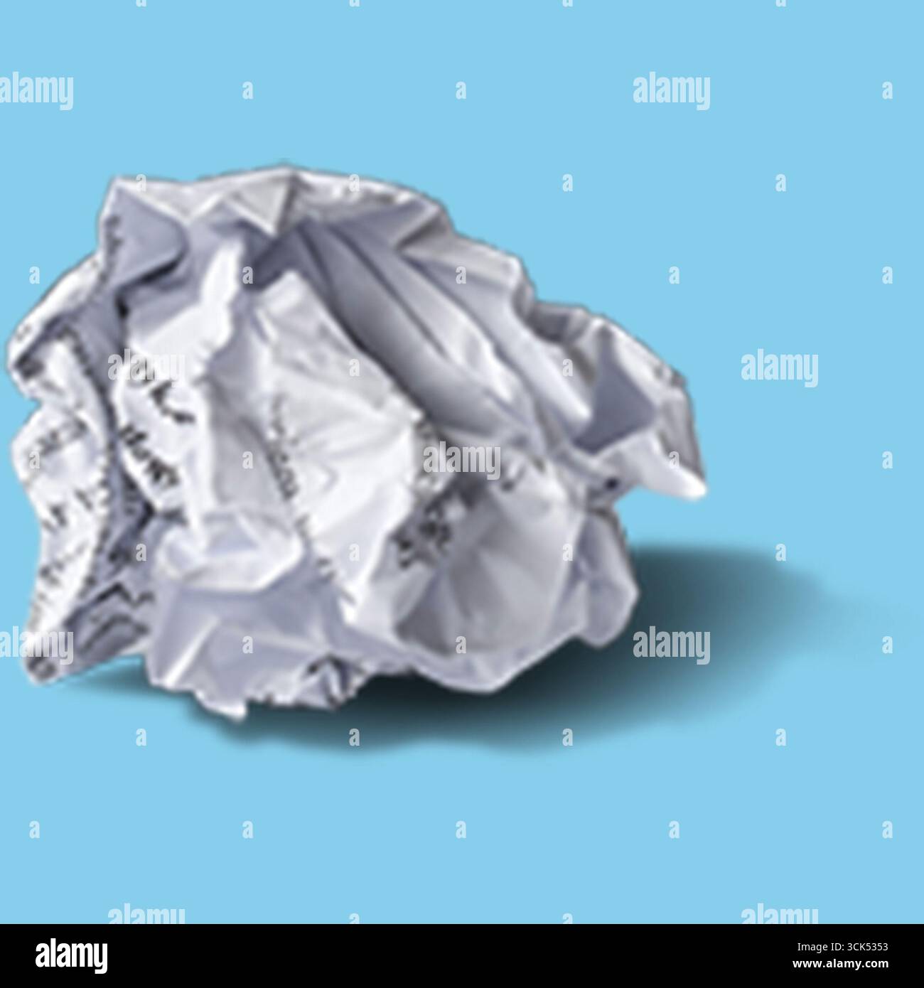 Un morceau de papier froissé, souvent jeté, symbolise des idées ou des pensées qui peuvent avoir été rejetées ou oubliées. Banque D'Images