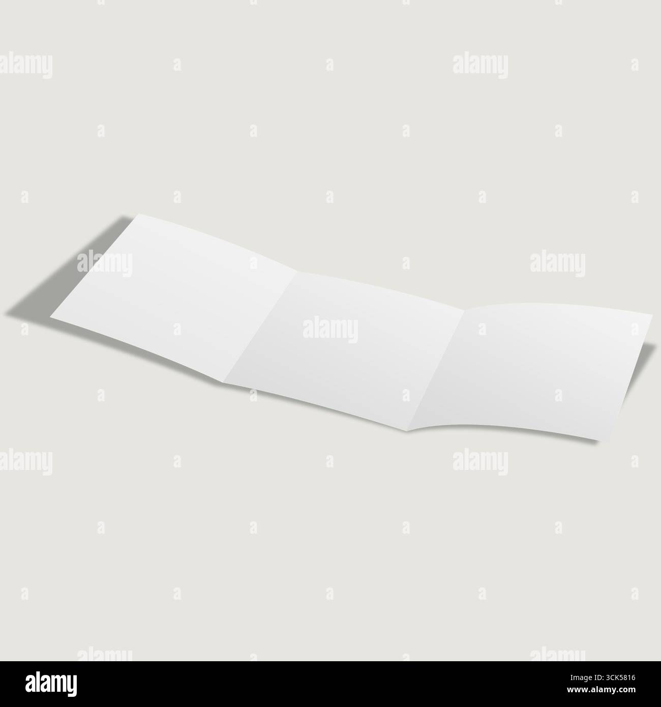 Une brochure vierge en trois volets prête à la conception ou à l'information. Banque D'Images