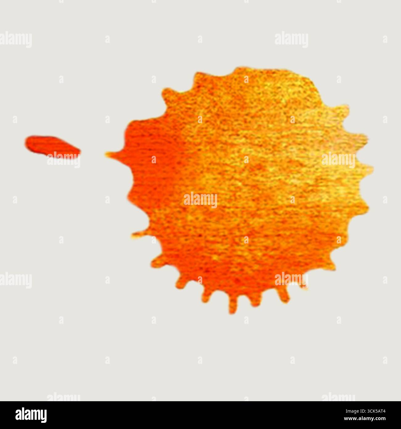 Représentation stylisée d'un soleil aux teintes orange et jaune vibrantes, suggérant chaleur et énergie. Banque D'Images