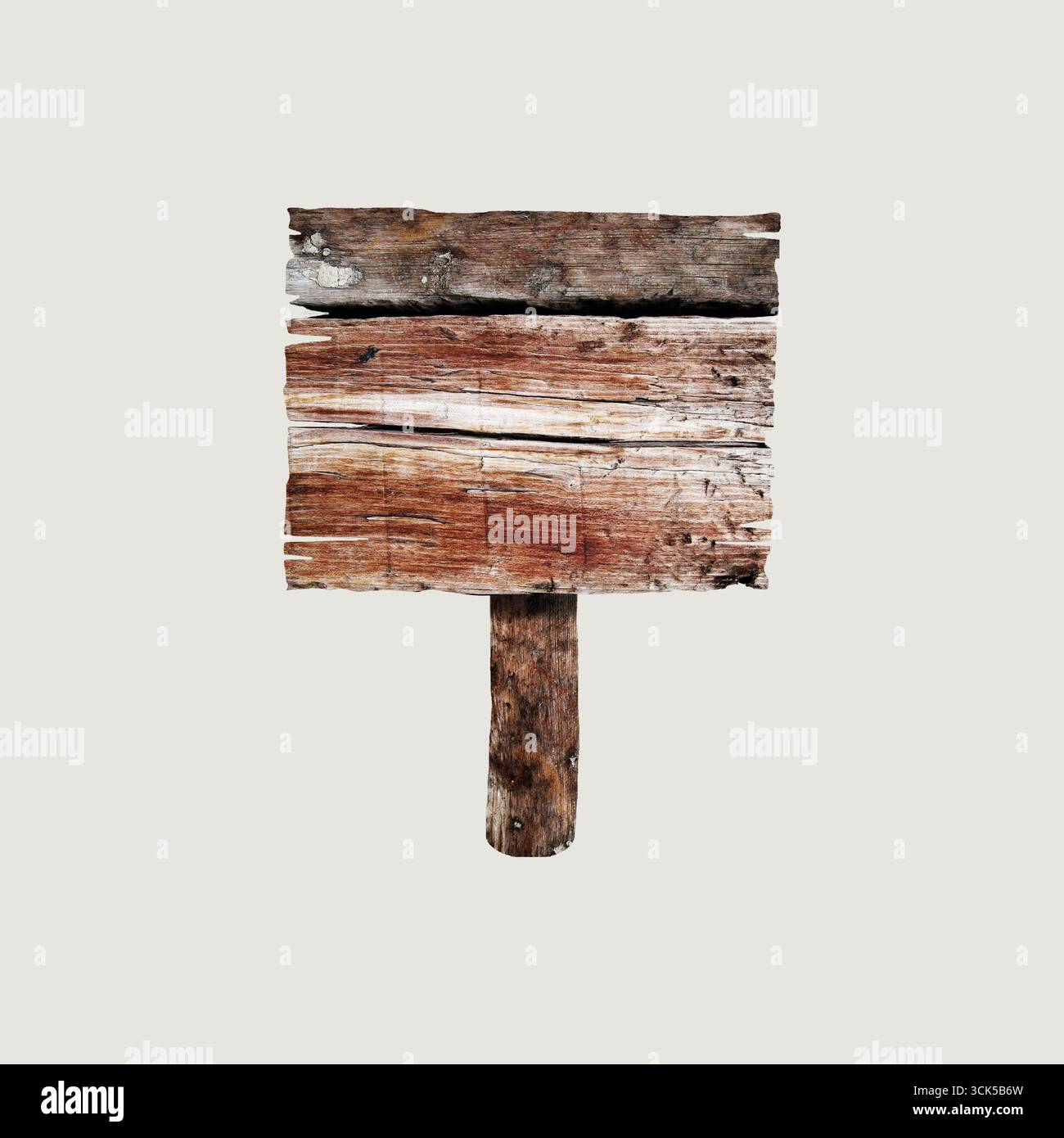Un panneau en bois rustique avec un design simple, probablement destiné à des directions ou des informations dans un cadre extérieur. Banque D'Images Un panneau en bois rustique avec un design simple, probablement destiné à des directions ou des informations dans un cadre extérieur. Banque D'Images