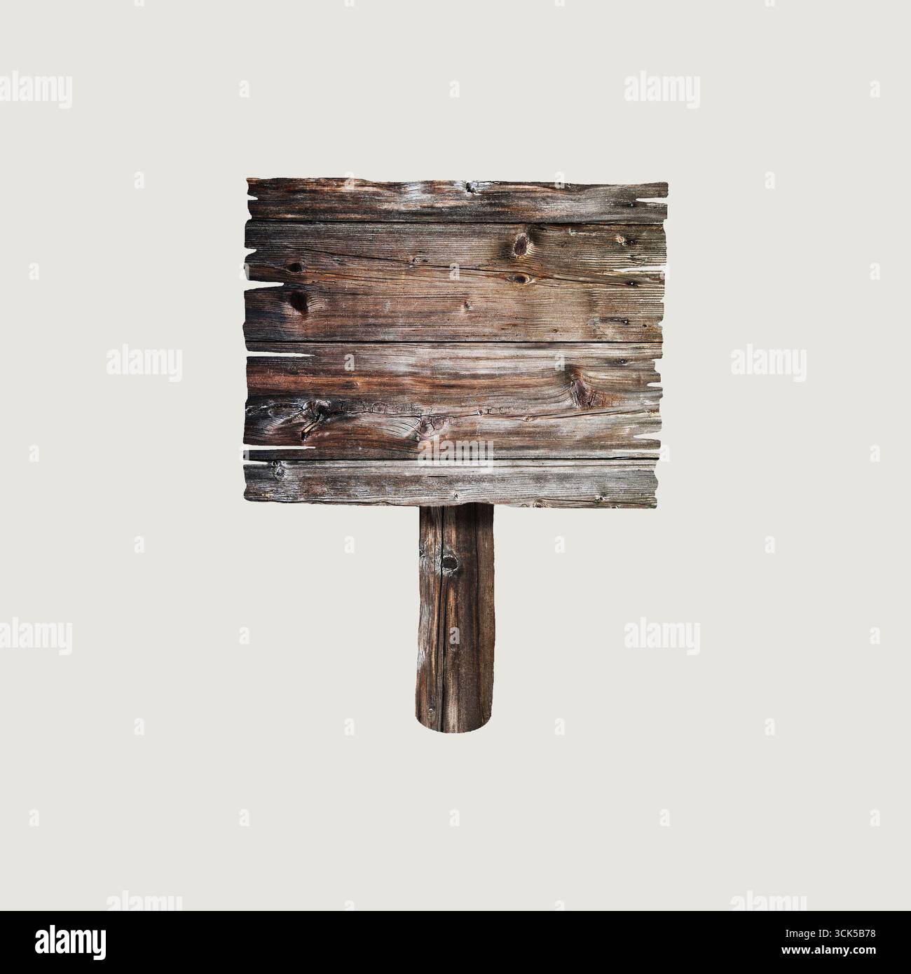 Un panneau en bois rustique avec un design simple, adapté à divers paramètres extérieurs. Banque D'Images Un panneau en bois rustique avec un design simple, adapté à divers paramètres extérieurs. Banque D'Images