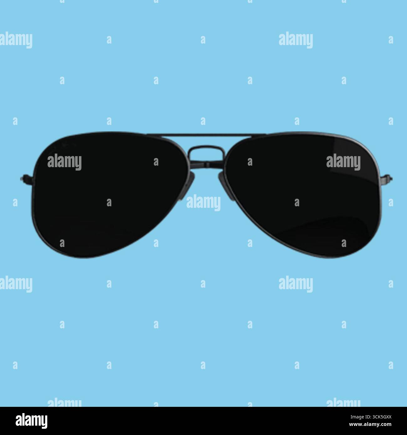 Une paire de lunettes de soleil noires avec un design aviateur classique, adapté à la protection solaire et au style. Banque D'Images
