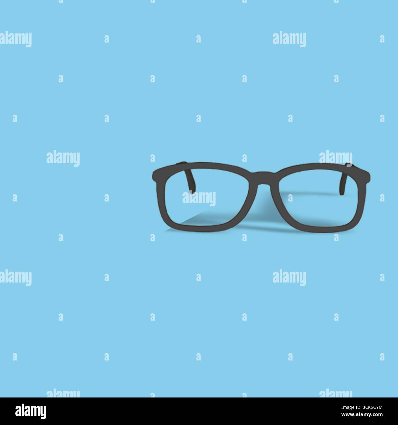 Illustration simple d'une paire de lunettes, symbolisant la vision ou les lunettes. Banque D'Images
