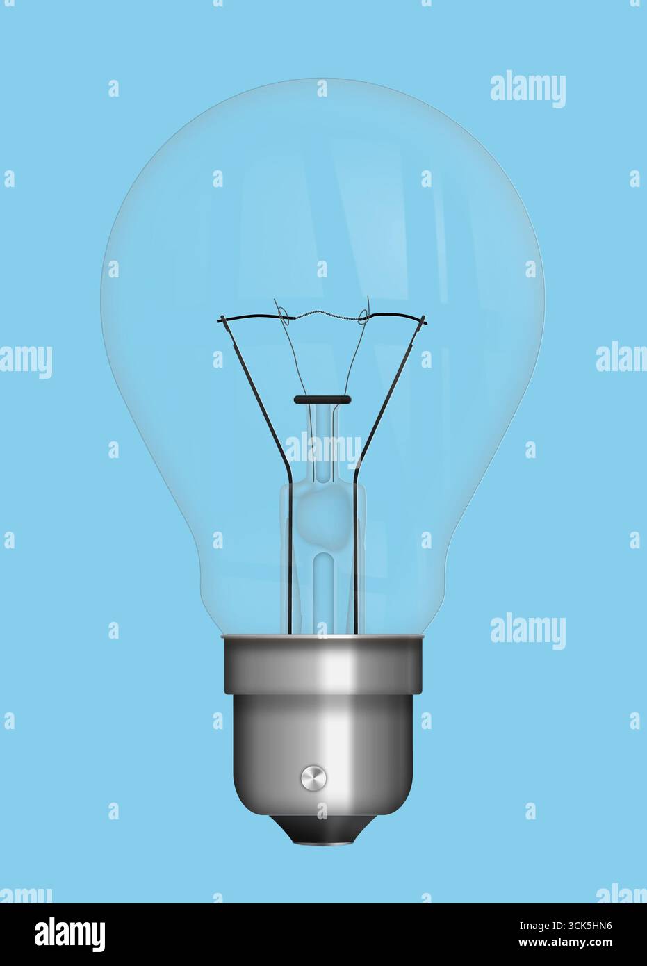 Une ampoule à incandescence classique présentant son design en verre et filament, symbolisant l'éclairage et l'énergie. Banque D'Images