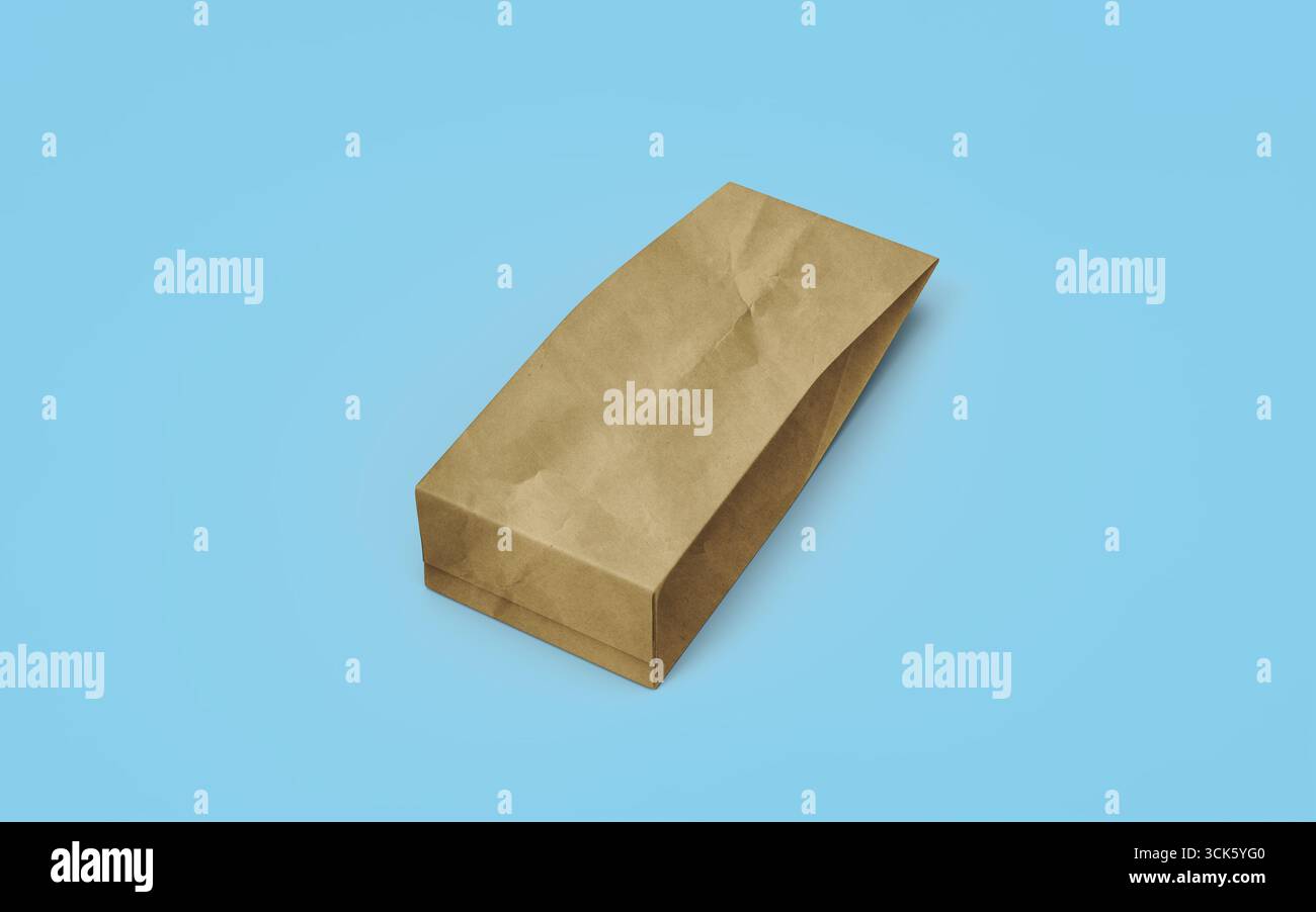 Un sac en papier brun simple, généralement utilisé pour transporter de la nourriture ou de petits objets. Banque D'Images