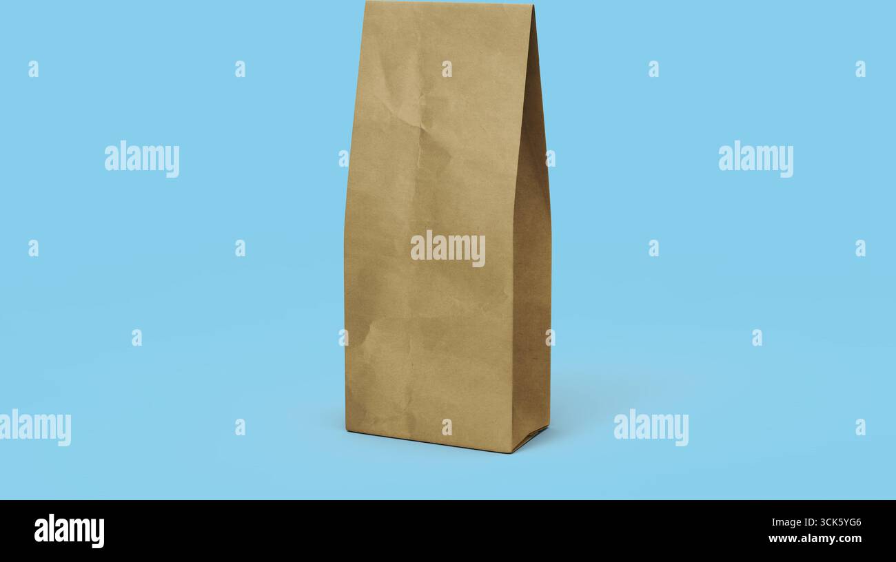 Un sac en papier brun ordinaire, souvent utilisé pour transporter de la nourriture ou de l'épicerie. Banque D'Images