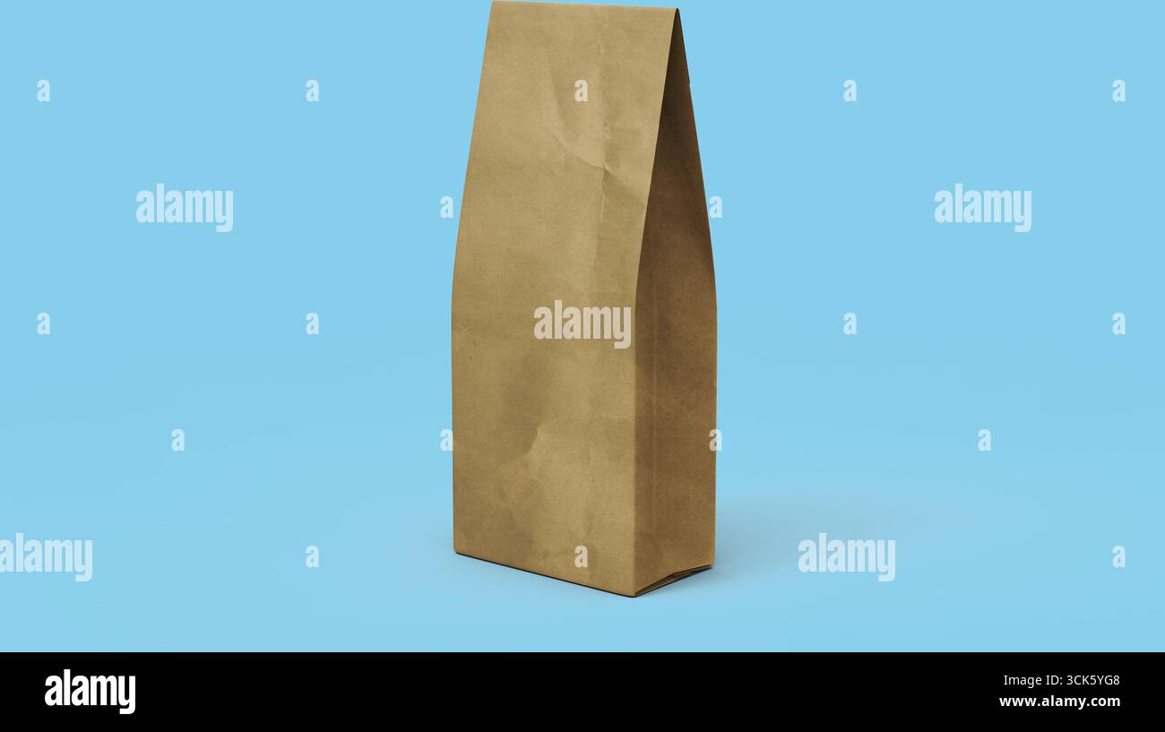 Un sac en papier brun ordinaire, couramment utilisé pour transporter de la nourriture ou de l'épicerie. Banque D'Images