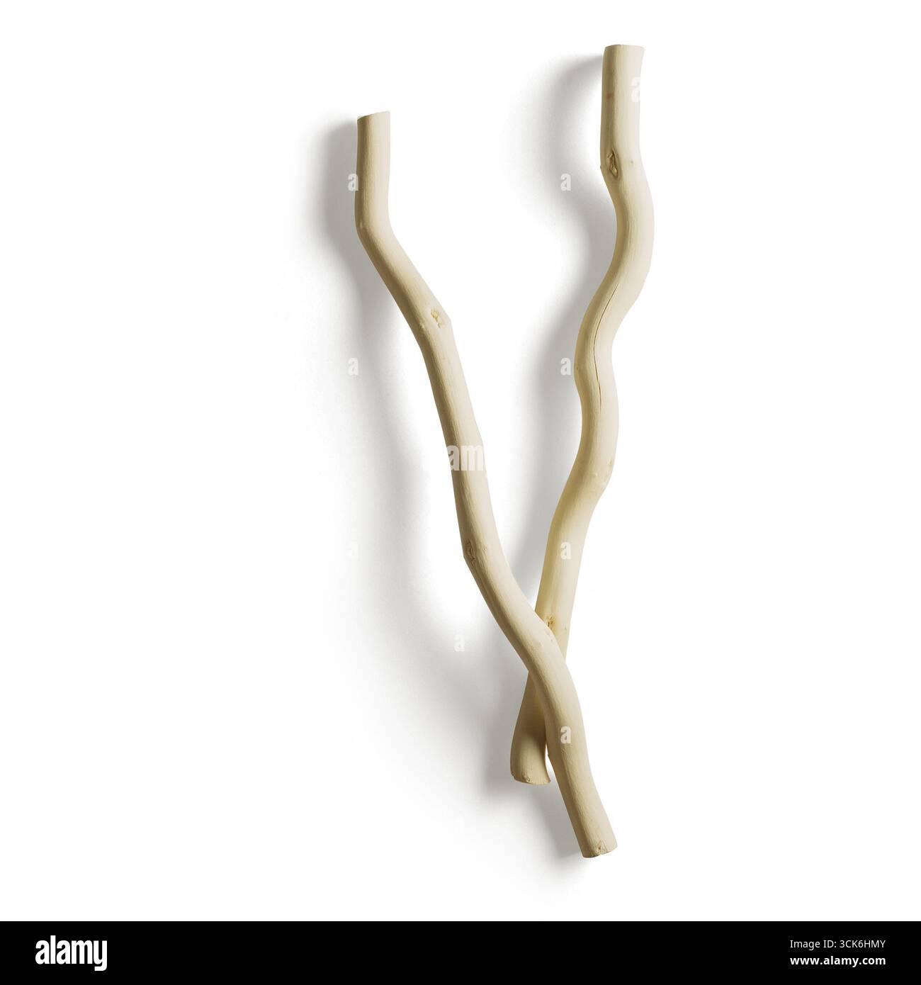 Crochet mural minimaliste ressemblant à des branches torsadées, conçu pour accrocher des objets de manière élégante et fonctionnelle. Banque D'Images