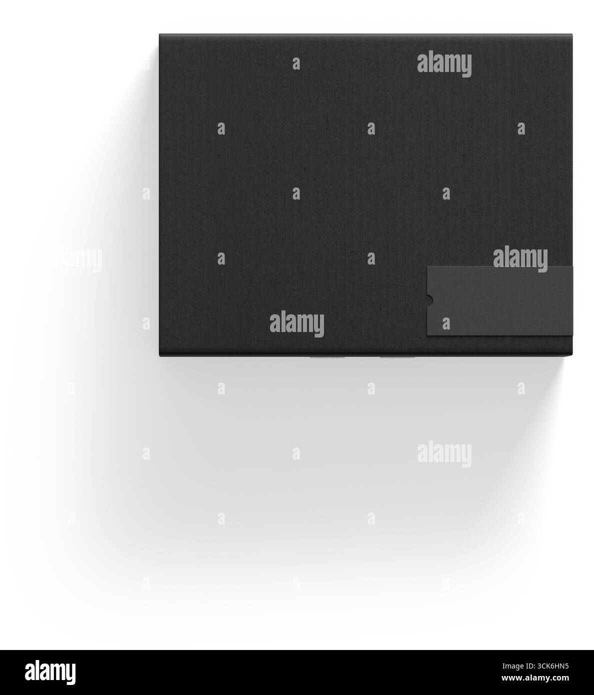 Une boîte noire élégante au design minimaliste, suggérant un produit ou un emballage cadeau. Banque D'Images