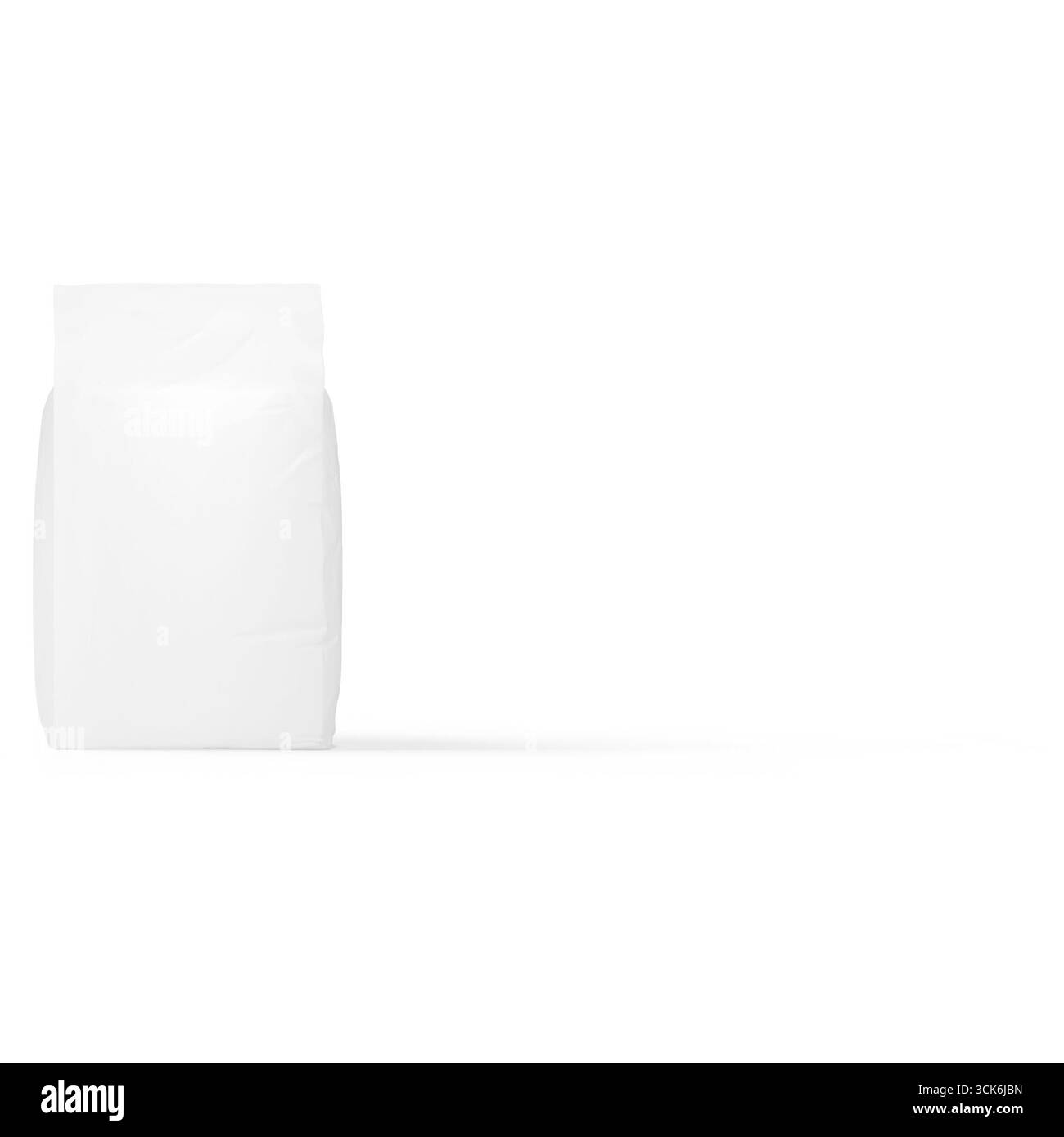 Un sac blanc Uni debout, probablement utilisé pour l'emballage. Banque D'Images