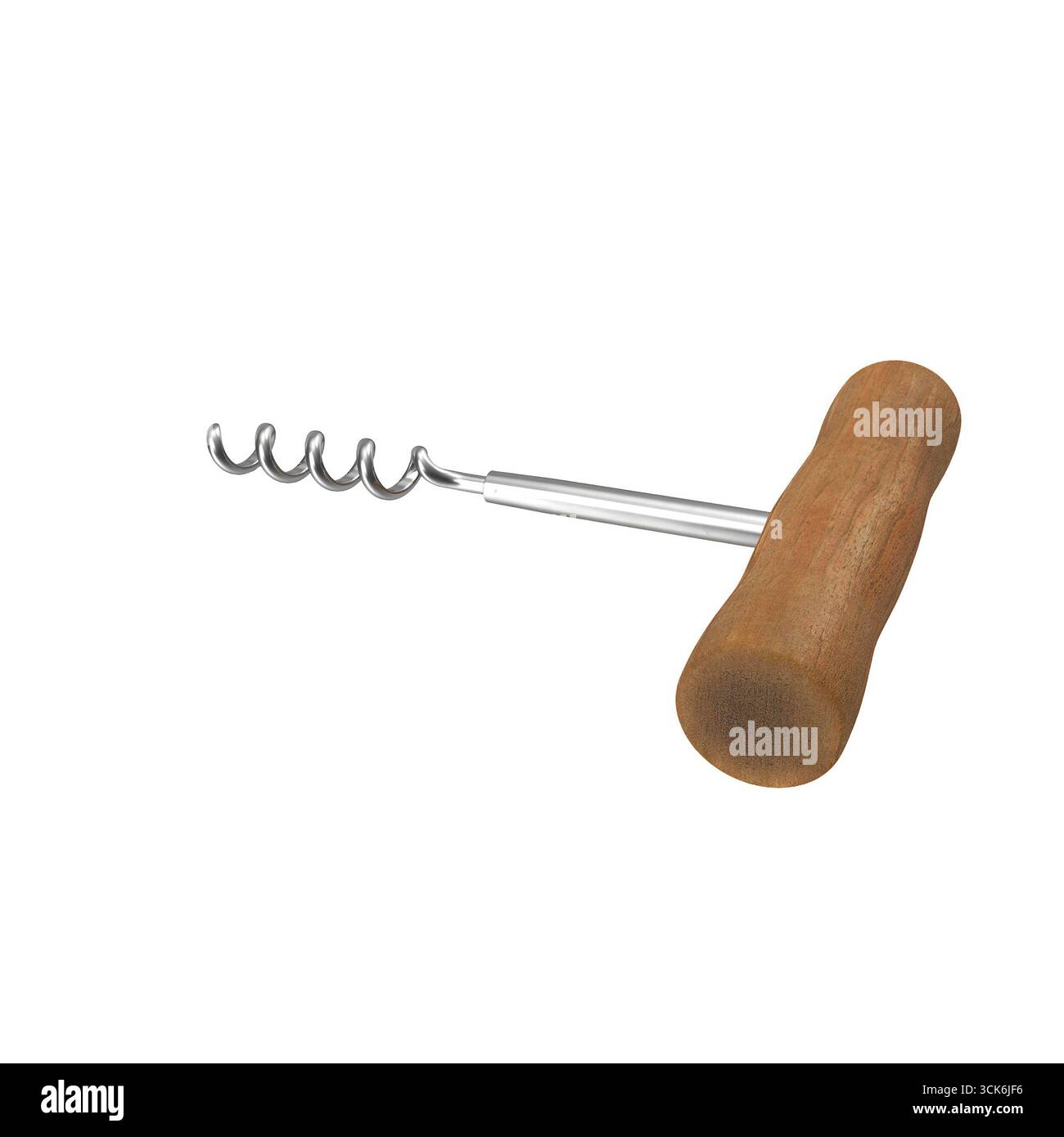 Tire-bouchon avec poignée en bois, utilisé pour ouvrir les bouteilles de vin. Banque D'Images