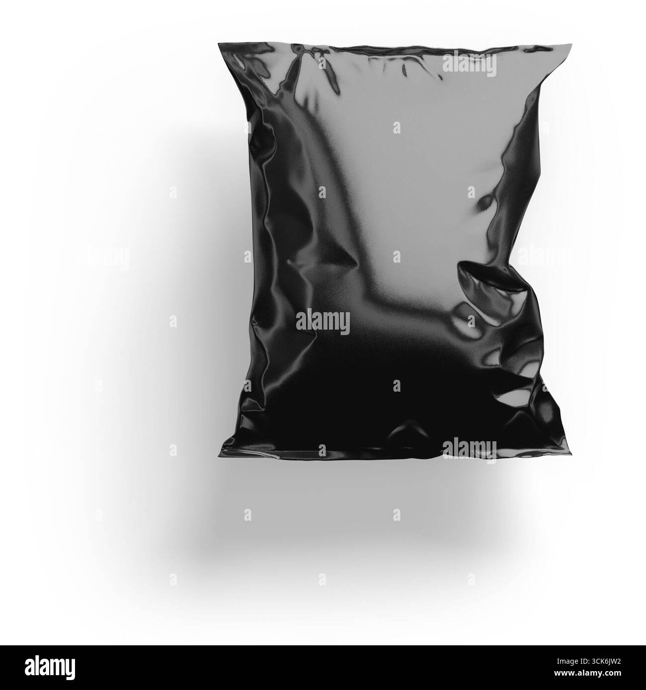 Sac en plastique noir brillant, généralement utilisé à des fins d'emballage ou de stockage. Banque D'Images