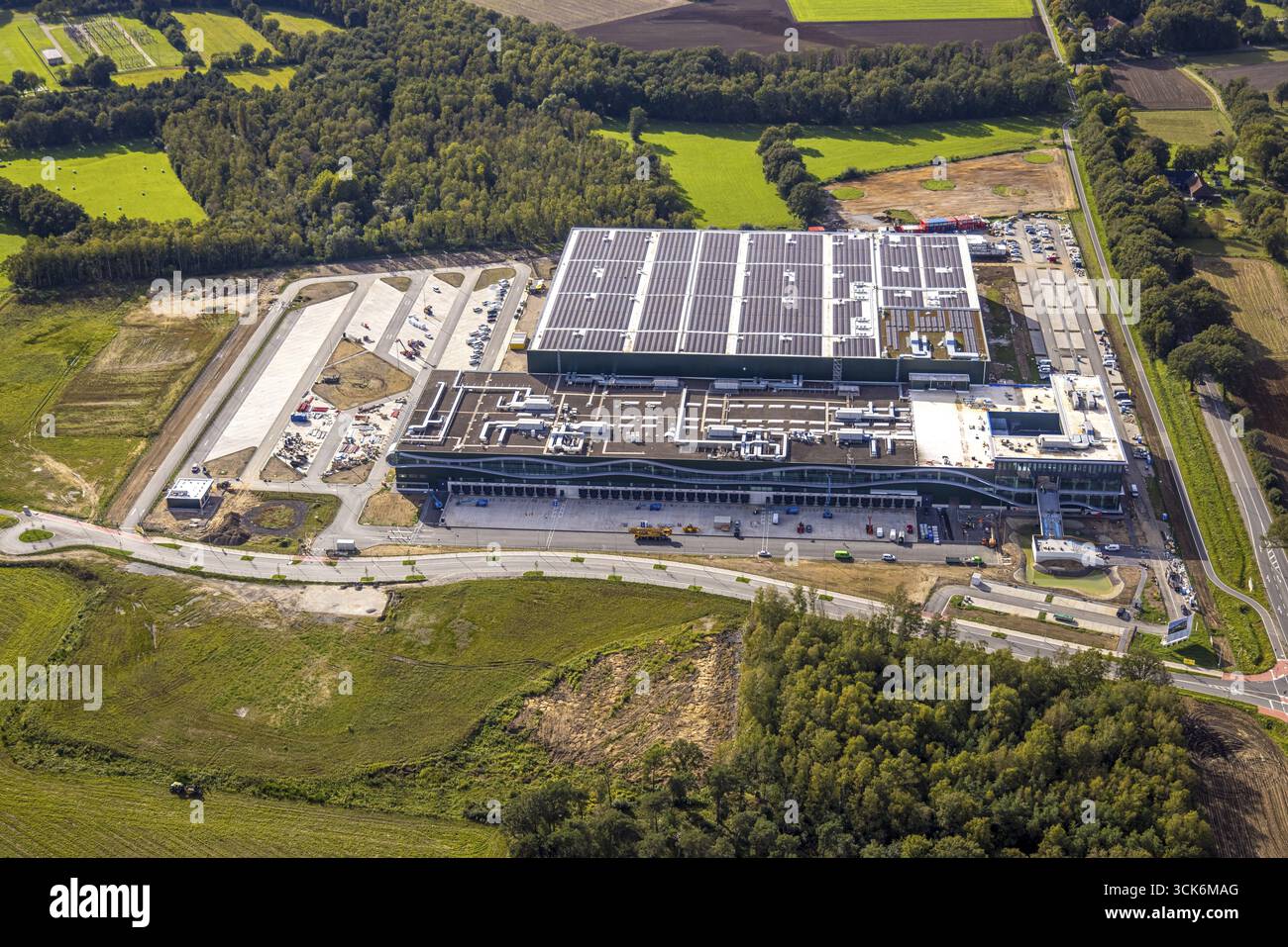 Vue aérienne, parc industriel de grosse Heide, ancienne mine Wulfen mine Wulfen 1/2 de la mine Fuerst Leopold, Barkenberg, Dorsten, Ruhr, North RH Banque D'Images