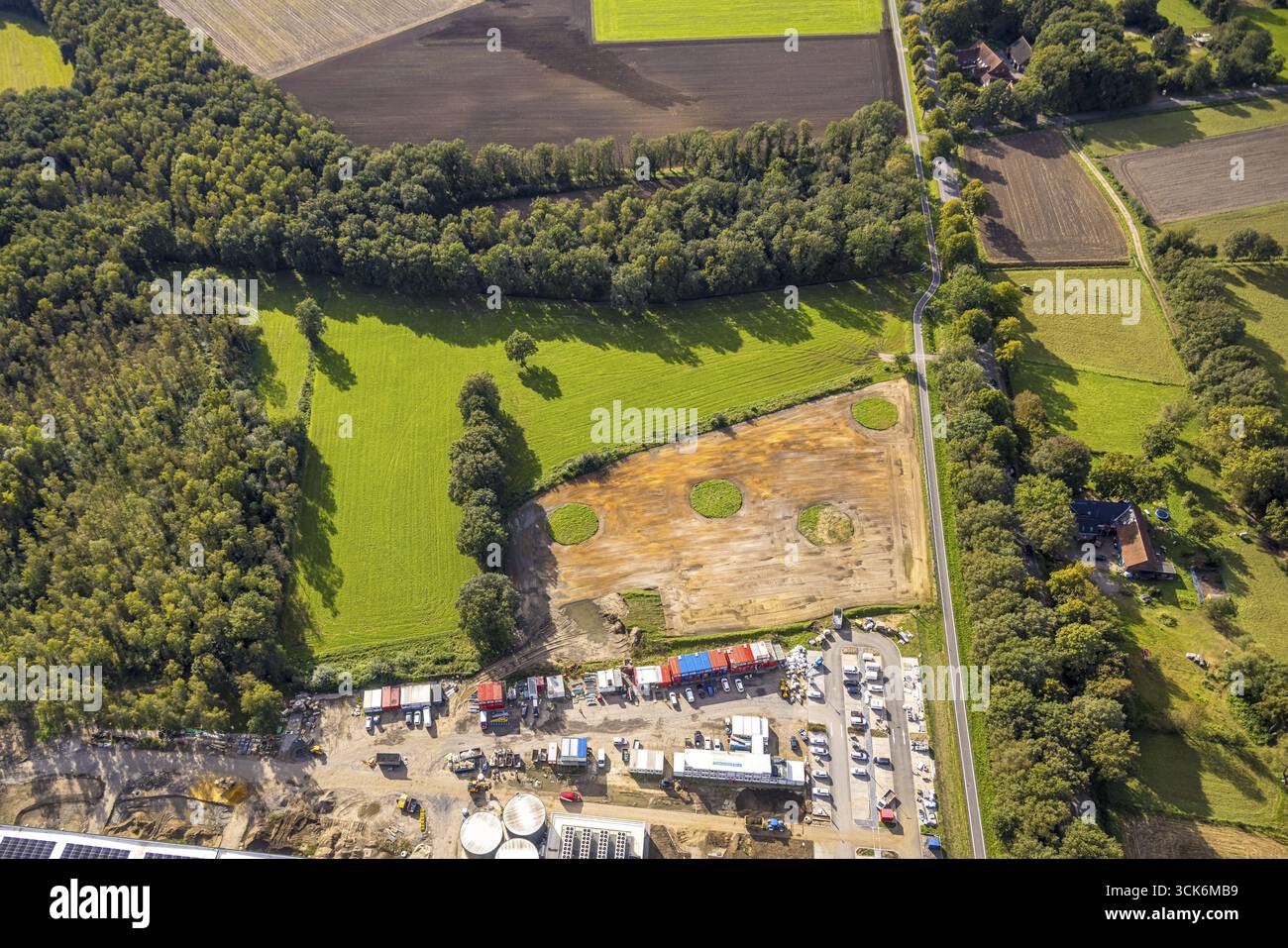 Vue aérienne, parc industriel de grosse Heide, ancienne mine Wulfen mine Wulfen 1/2 de la mine Fuerst Leopold, Barkenberg, Dorsten, Ruhr, North RH Banque D'Images