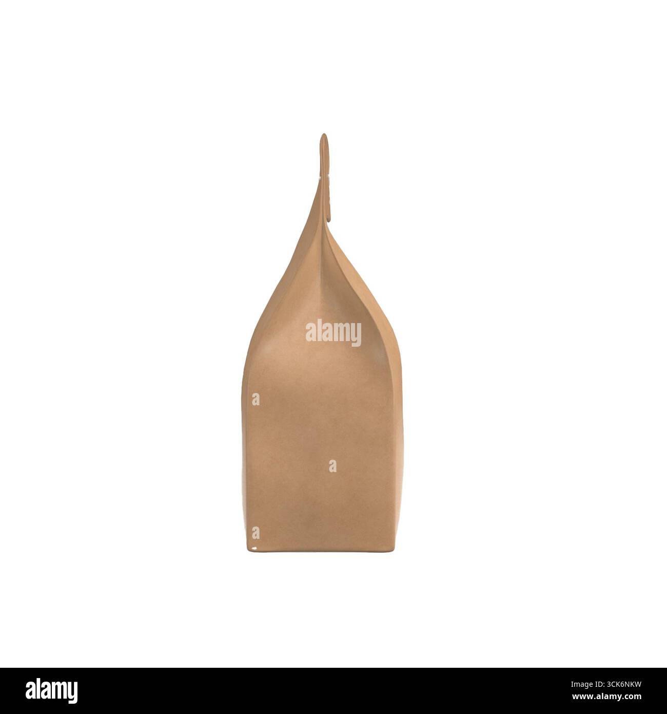 Sac en papier marron Uni avec un design unique à dessus pointu, adapté au transport d'objets. Banque D'Images