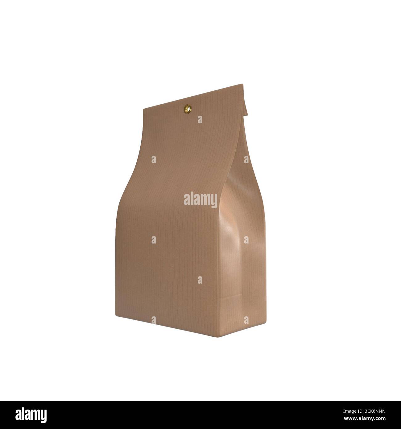 Un sac en papier brun simple avec une poignée, souvent utilisé pour transporter de la nourriture ou de petits objets. Banque D'Images