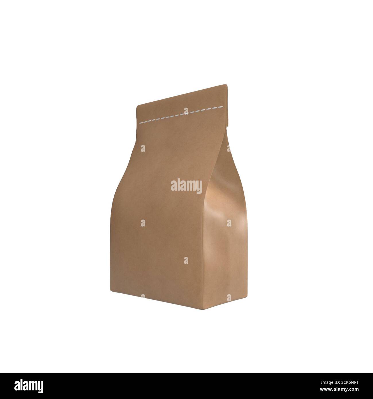 Un sac en papier brun simple conçu pour emballer des produits alimentaires. Banque D'Images
