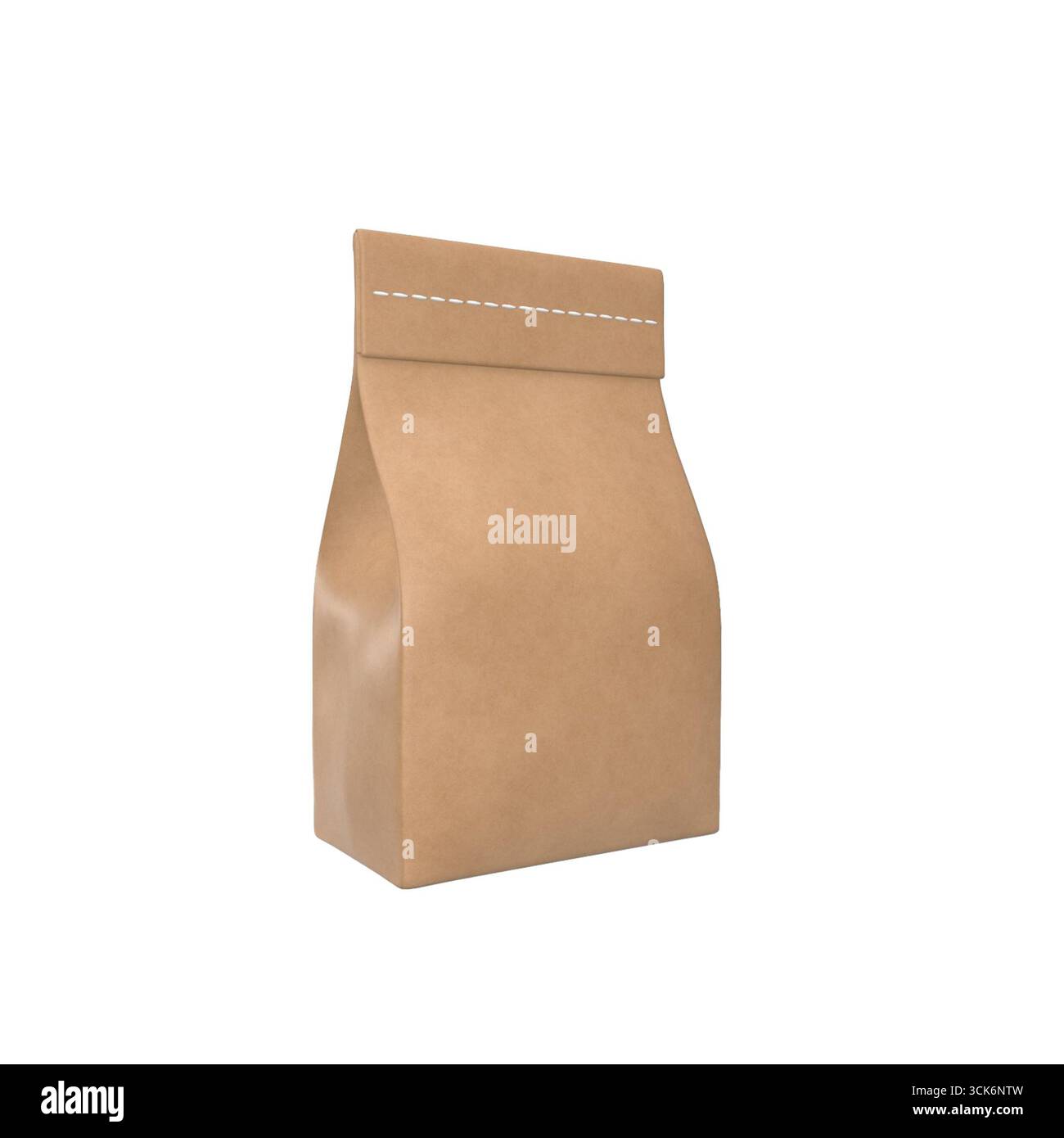 Un sac en papier brun simple, couramment utilisé pour emballer des aliments ou des articles à emporter. Banque D'Images