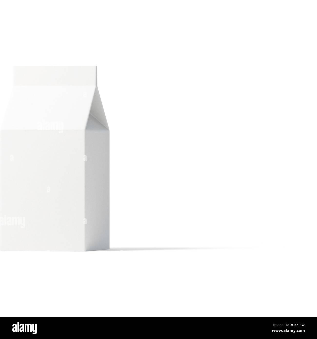 Un carton de lait blanc simple et sans marque avec un design classique, adapté à divers produits laitiers. Banque D'Images