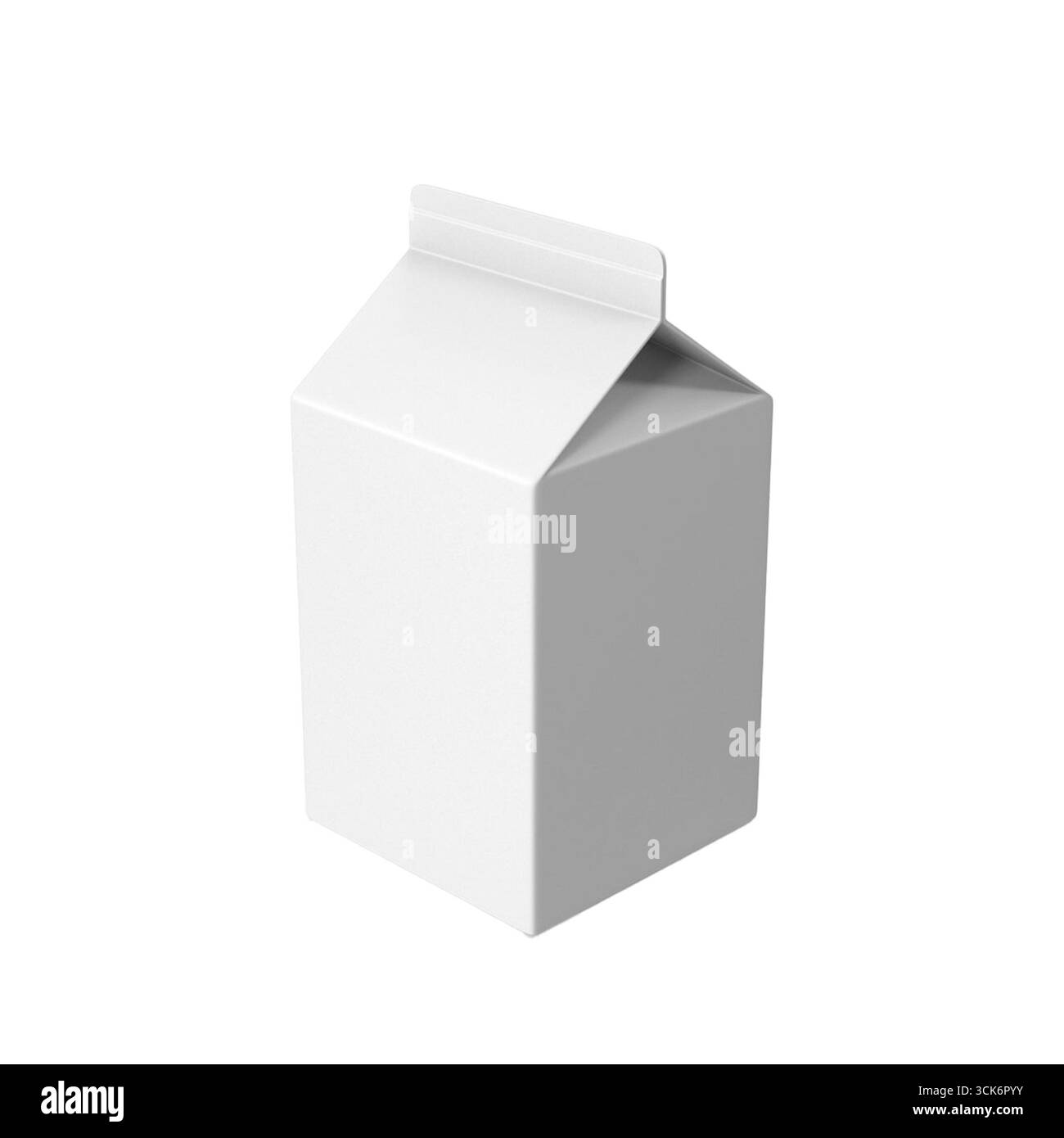 Carton de lait blanc ordinaire conçu pour emballer des boissons. Banque D'Images