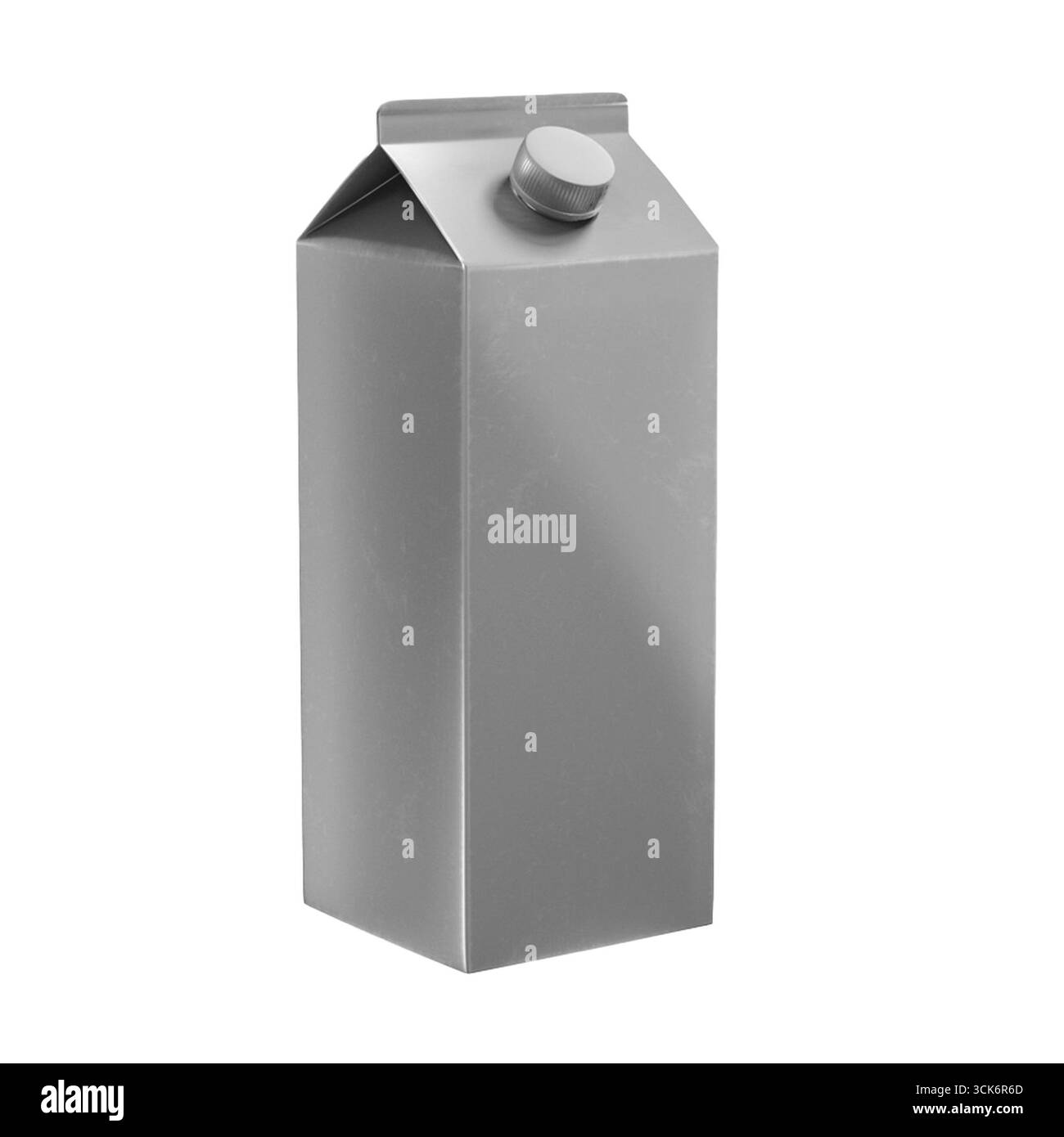 Un simple carton de lait gris conçu pour emballer les boissons. Banque D'Images