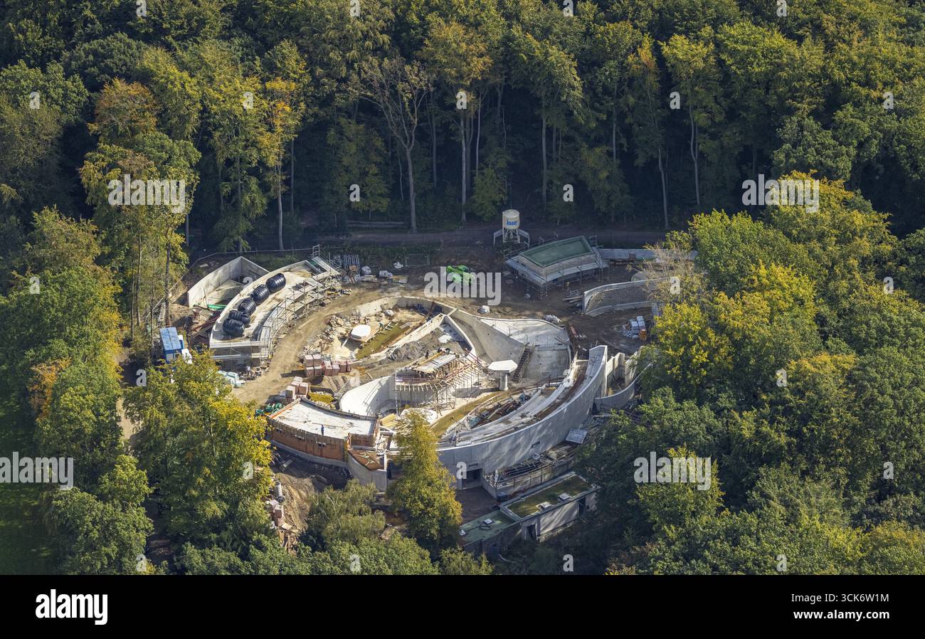 Vue aérienne, Rombergpark et Zoo, nouvel enclos, Rombergpark-Luecklemberg, Dortmund, région de la Ruhr, Rhénanie du Nord-Westphalie, Allemagne, DE, Europe, aérien vi Banque D'Images