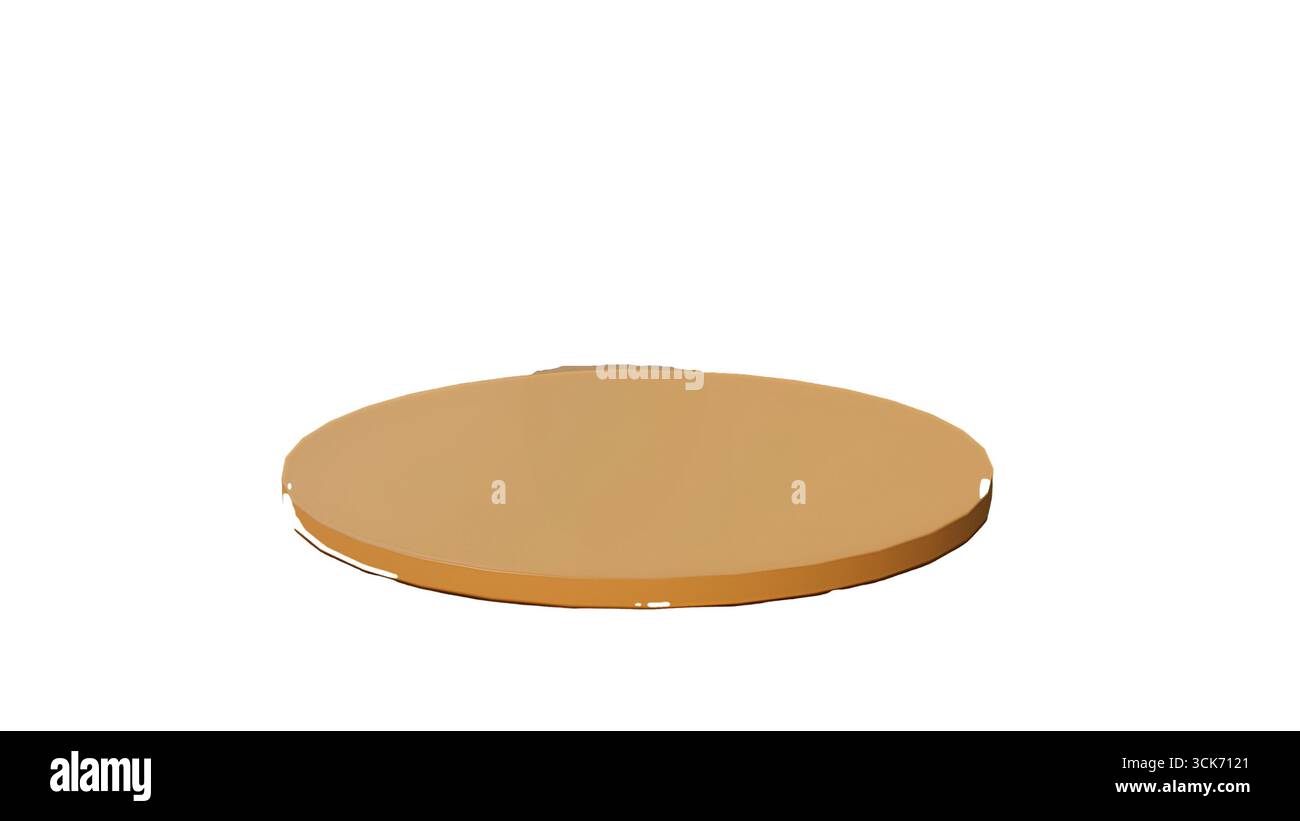 Un objet simple, plat, rond ressemblant à un biscuit ou à un disque, présenté dans un ton neutre. Banque D'Images