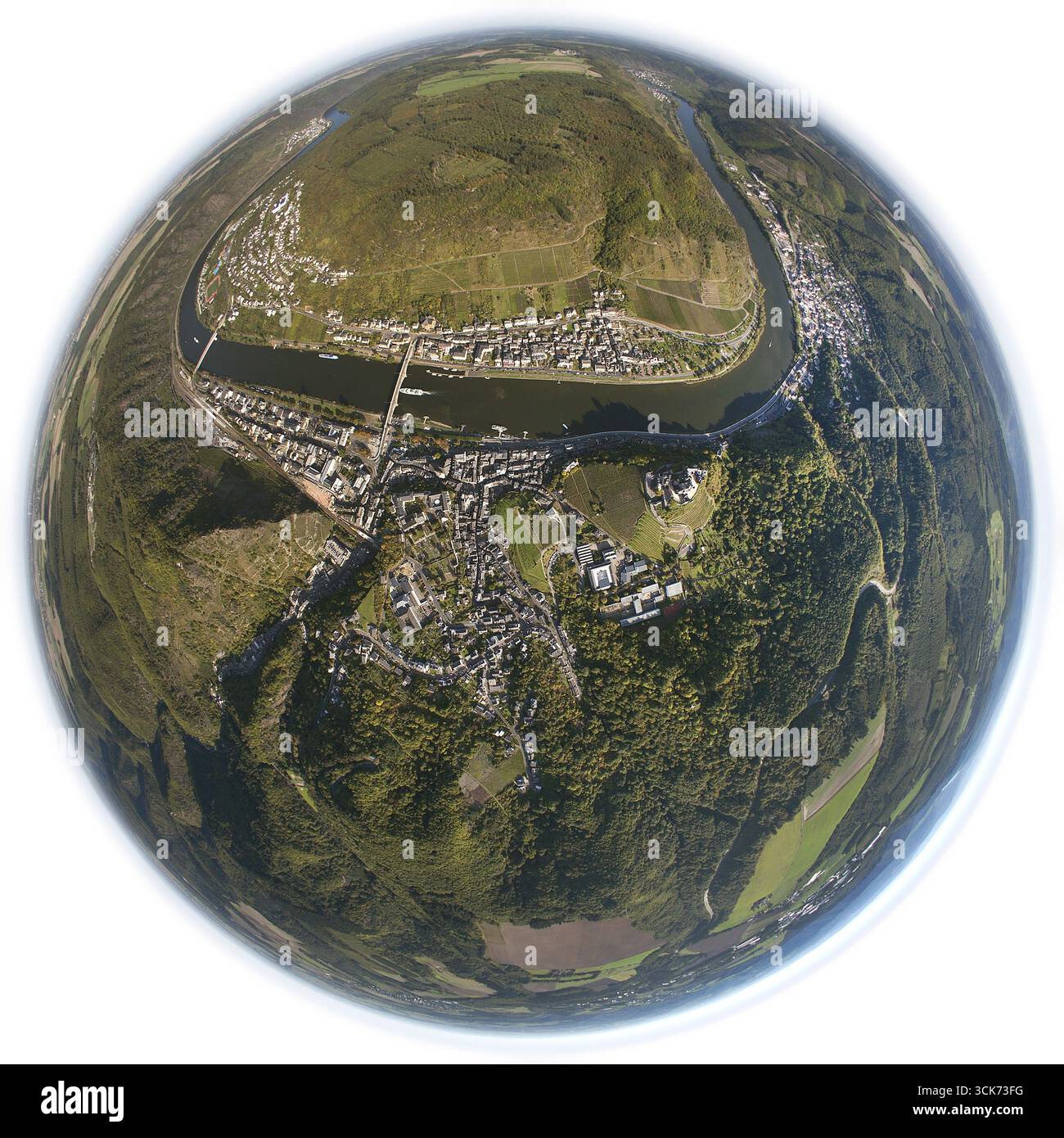 Photo aérienne, Moselschleife près de Cochem, Moselle, Cochem, Eifel, Rhénanie-Palatinat, Allemagne, Europe, vue des yeux d'oiseau, photographie aérienne, ph aérien Banque D'Images