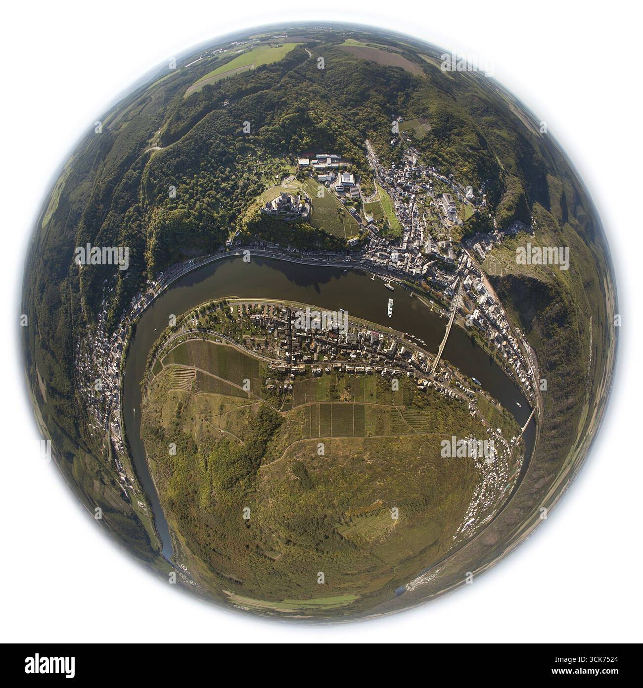 Photo aérienne, Moselschleife près de Cochem, Moselle, Cochem, Eifel, Rhénanie-Palatinat, Allemagne, Europe, vue des yeux d'oiseau, photographie aérienne, ph aérien Banque D'Images