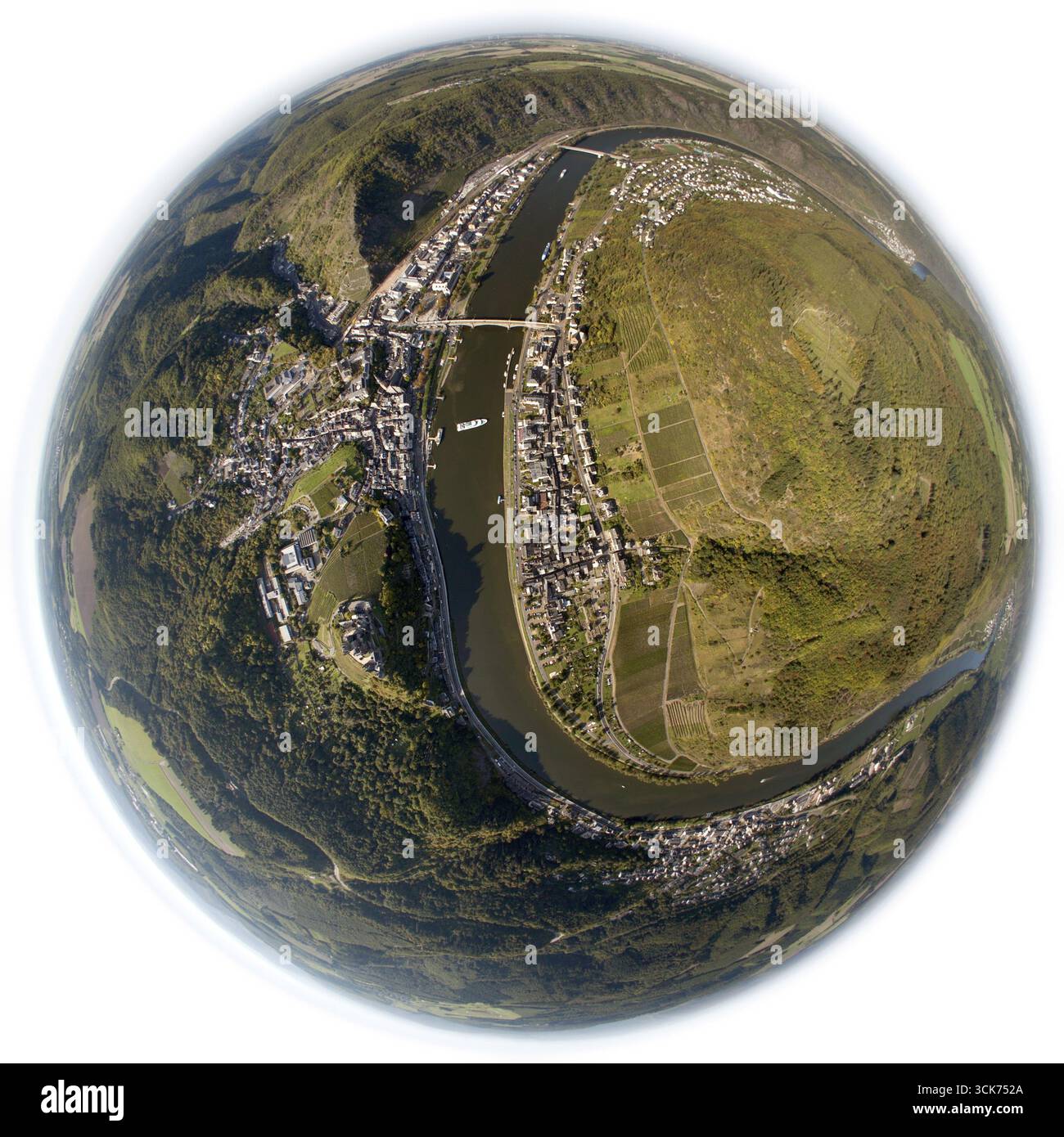 Photo aérienne, Moselschleife près de Cochem, Moselle, Cochem, Eifel, Rhénanie-Palatinat, Allemagne, Europe, vue des yeux d'oiseau, photographie aérienne, ph aérien Banque D'Images